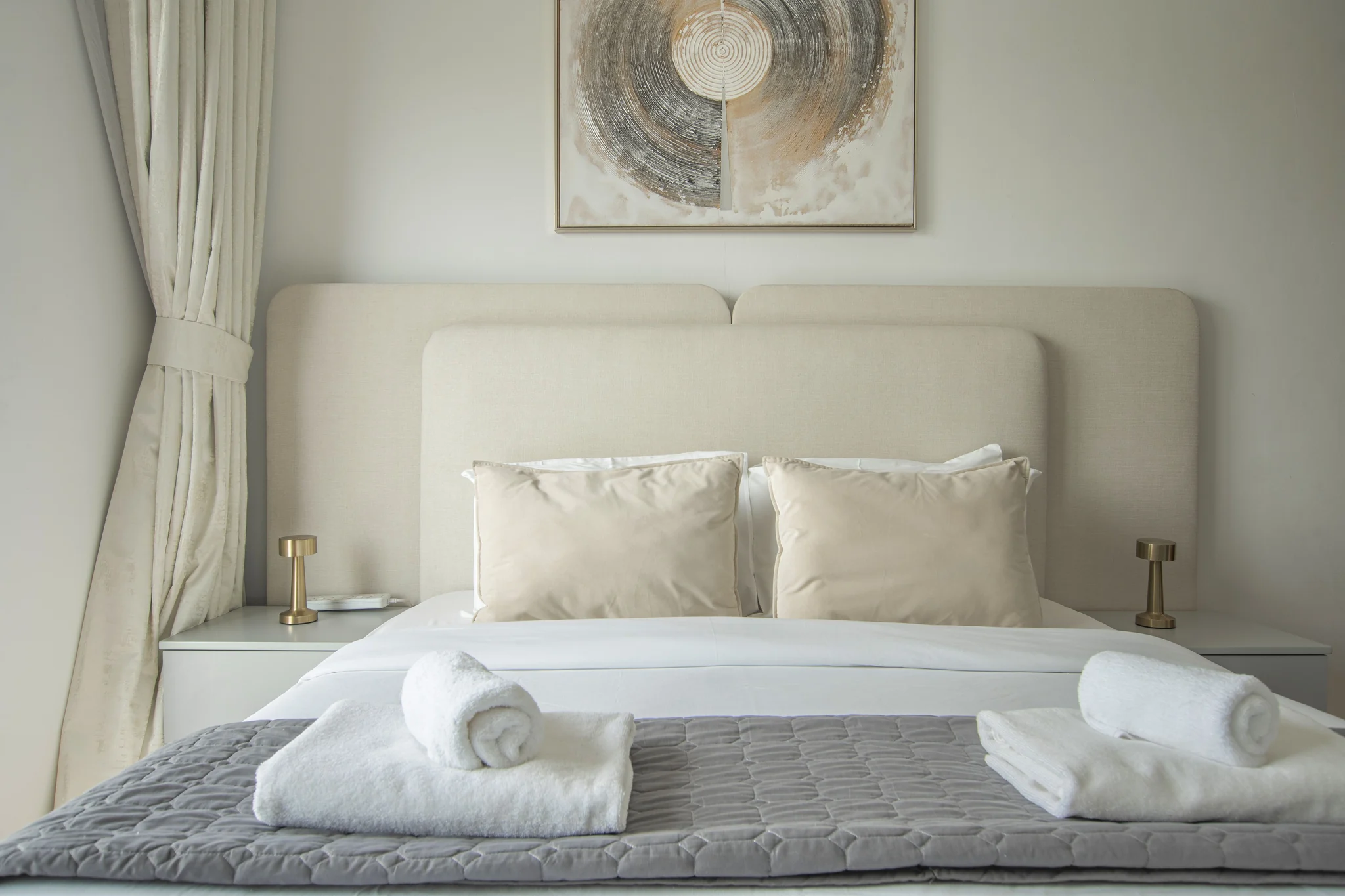 Guest room prepared for a vacation-rental stay.